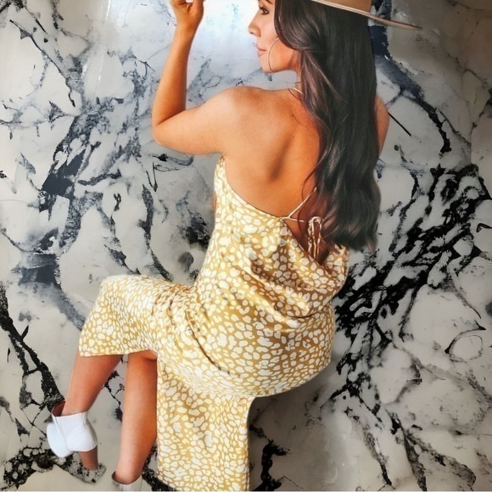 Yellow midi dress